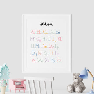 Colorful Handwritten Alphabet Educational Poster
