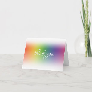 Colorful Handwritten Thank You Script Abstract Card