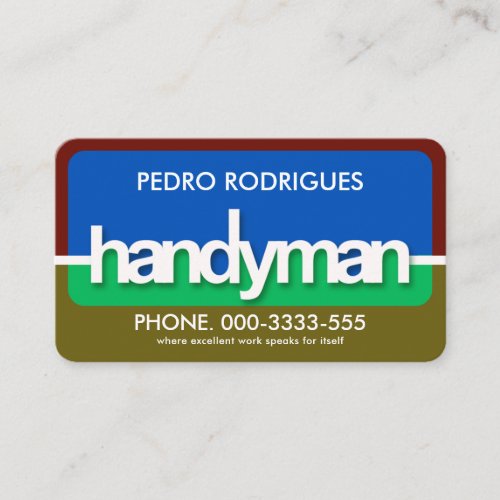 Colorful Handyman Signage Frame Business Card