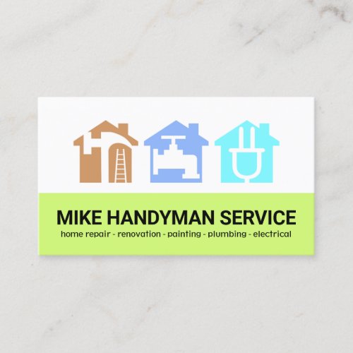 Colorful Handyman Tools Home Contractor Business Card