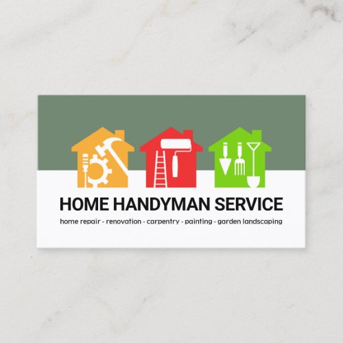 Colorful Handyman Tools Home Repair Business Card