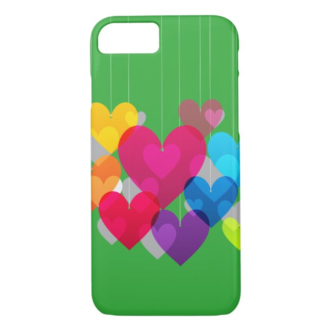 Colorful Hanging Hearts Case-Mate iPhone Case (Back)