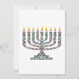 Colorful Hanukkah Candle Invitation