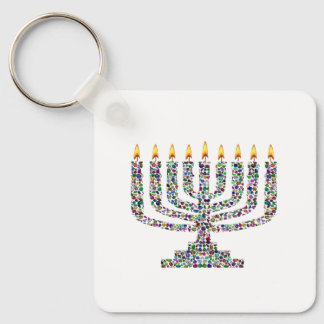 Colorful Hanukkah Candle Keychain