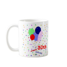 Colorful Happy 30th Birthday Balloons