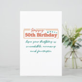 colorful Happy 50th Birthday wishes (Standing Front)