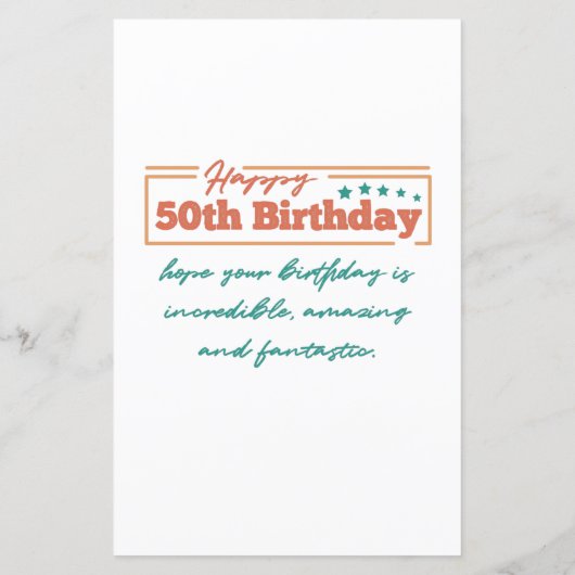 colorful Happy 50th Birthday wishes (Back)
