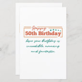colorful Happy 50th Birthday wishes (Front/Back)