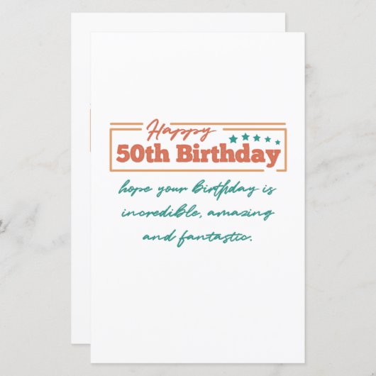 colorful Happy 50th Birthday wishes (Front/Back)