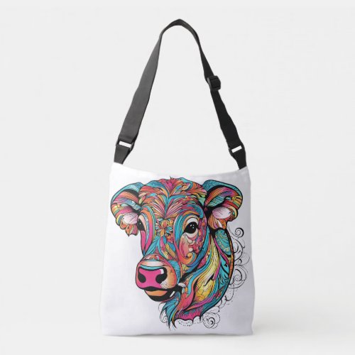  Colorful Happy Baby Cow Crossbody Bag