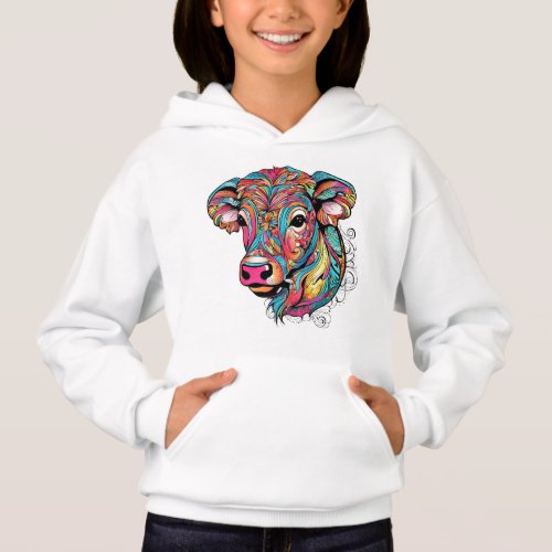  Colorful Happy Baby Cow Hoodie