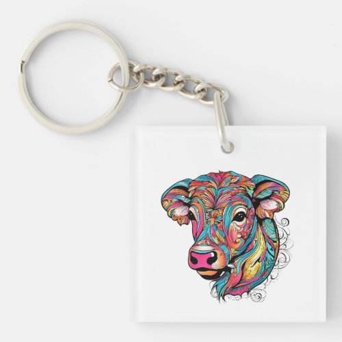  Colorful Happy Baby Cow Keychain