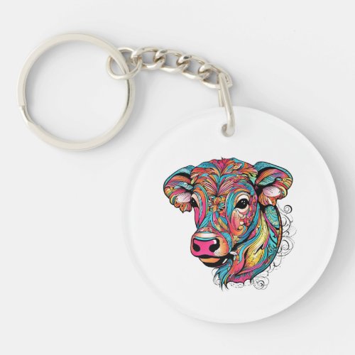  Colorful Happy Baby Cow Keychain