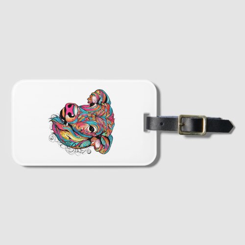  Colorful Happy Baby Cow Luggage Tag