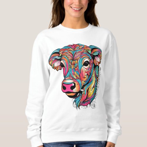  Colorful Happy Baby Cow Sweatshirt