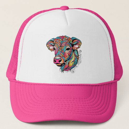  Colorful Happy Baby Cow Trucker Hat