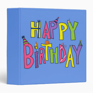 Colorful Happy Birthday 1.5" Photo Album Binder