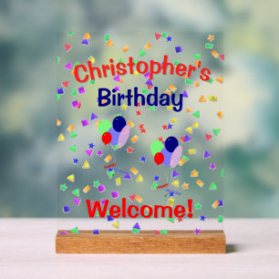 Colorful Happy Birthday Acrylic Sign