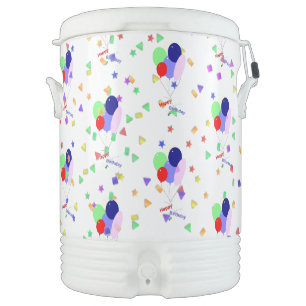 Colorful Happy Birthday Balloons Beverage Cooler