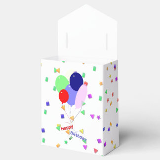Colorful Happy Birthday Balloons Favor Box