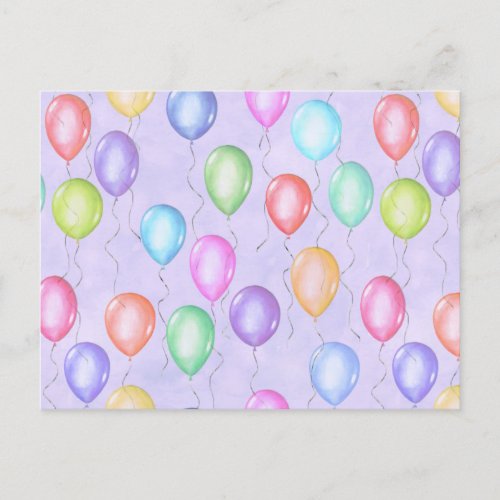 Colorful Happy Birthday Balloons  Postcard