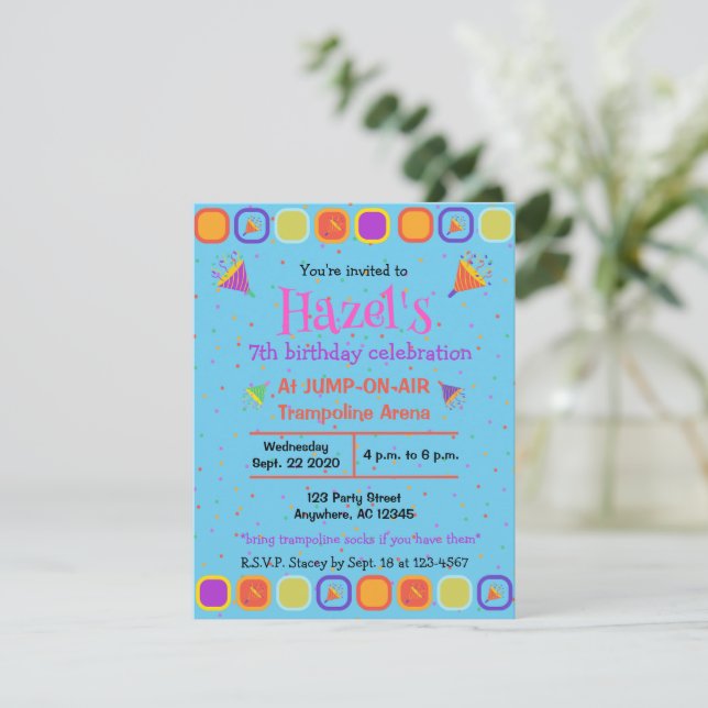 Colorful Happy Birthday birthday invitations (Standing Front)