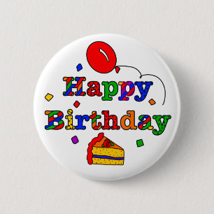 Colorful Happy Birthday Button