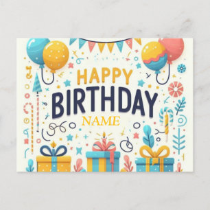 Colorful Happy Birthday Card – Festive Balloons