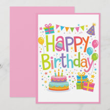 Colorful Happy Birthday Celebration Card