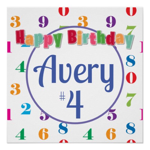 Colorful Happy Birthday Childs Poster