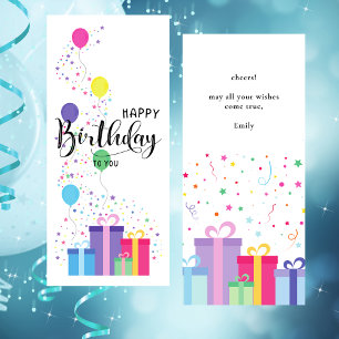 Colorful Happy Birthday Confetti Flat Card