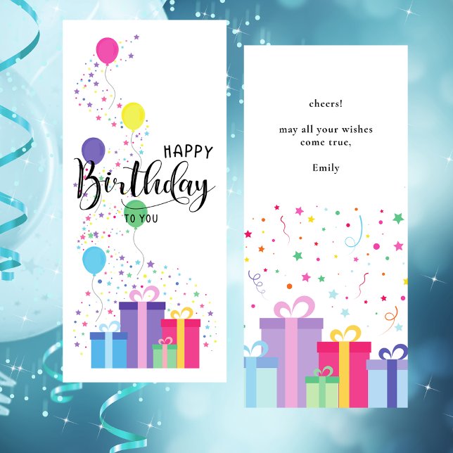 Colorful Happy Birthday Confetti Flat Card (Creator Uploaded)