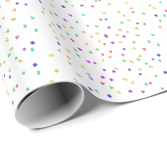 Colorful Happy Birthday Confetti Wrapping Paper (Roll Corner)