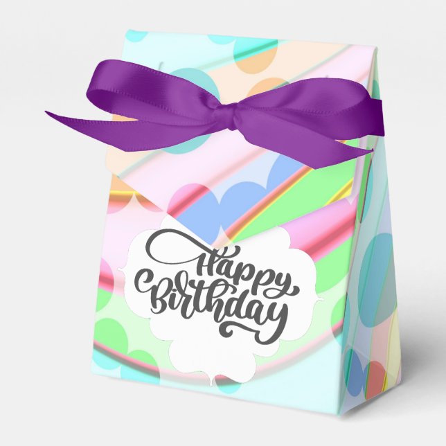 Colorful Happy Birthday Favor Box (Front Side)