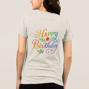 Colorful Happy Birthday Floral Women's  Tshirt