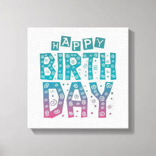 colorful happy birthday for all canvas print