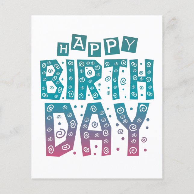 colorful happy birthday for all flyer (Front)