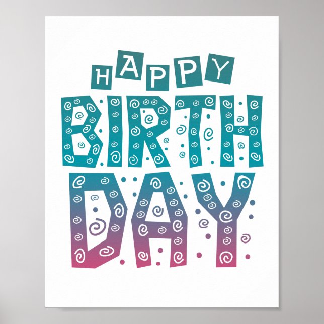 colorful happy birthday for all poster (Front)