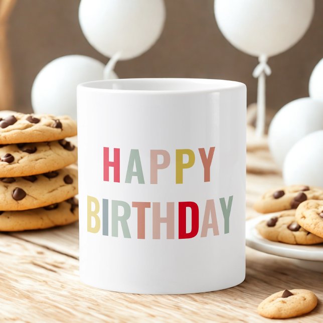 Colorful Happy Birthday  Giant Coffee Mug (Creator Uploaded)