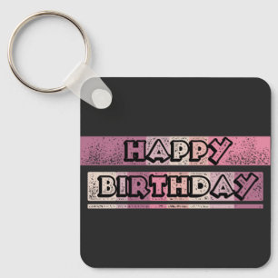 colorful happy birthday keychain