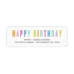 Colorful Happy Birthday Label at Zazzle