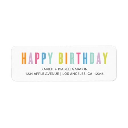 Colorful Happy Birthday Label