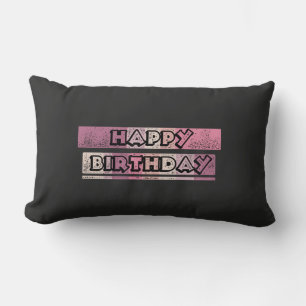 colorful happy birthday lumbar pillow