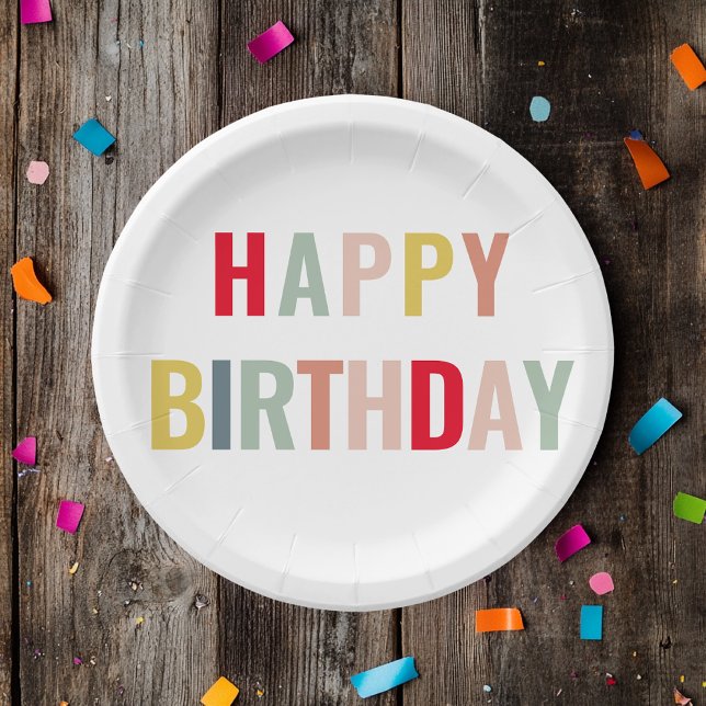 Colorful Happy Birthday  Paper Plates (Creator Uploaded)