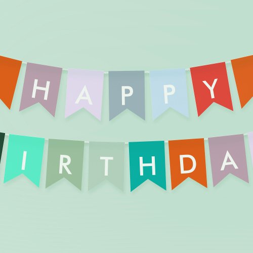 Colorful Happy Birthday Party Bunting Flags