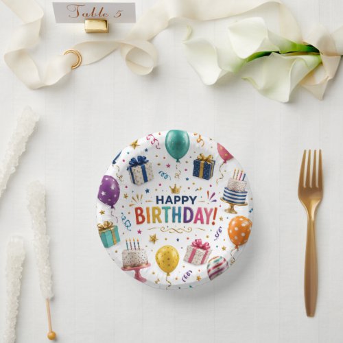 Colorful Happy Birthday Party Celebration Paper Bowls