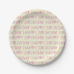 Colorful Happy Birthday Party Plates