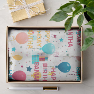 Colorful Happy Birthday Pattern Tissue Paper
