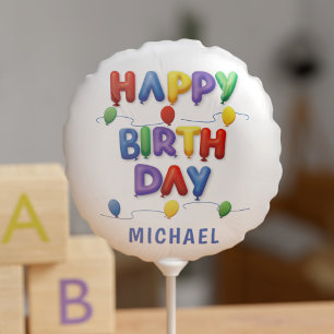 Colorful Happy Birthday Personalized Balloon