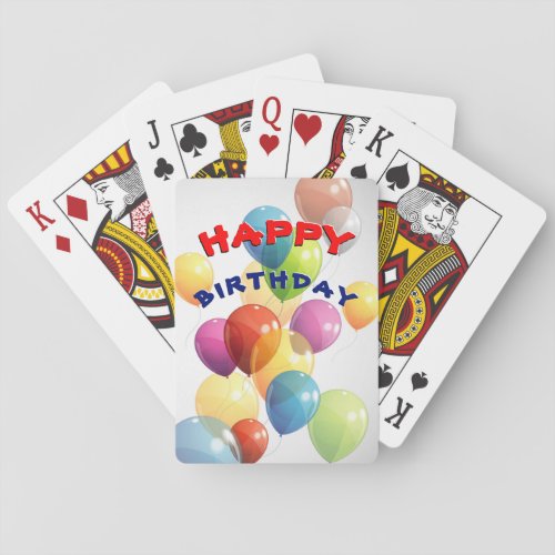 Colorful Happy Birthday Playing Cards